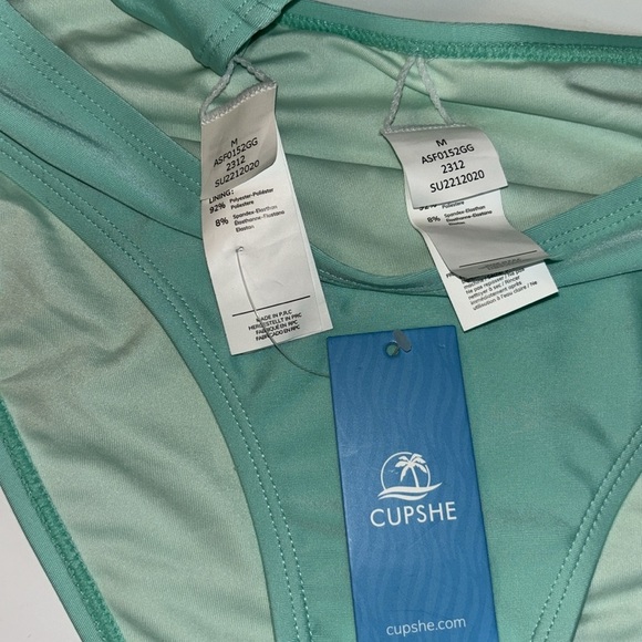 CUPSHE Women's Bikini Set Spaghetti Strap Scoop Neck Crisscross Tie Back Size M - Picture 10 of 10